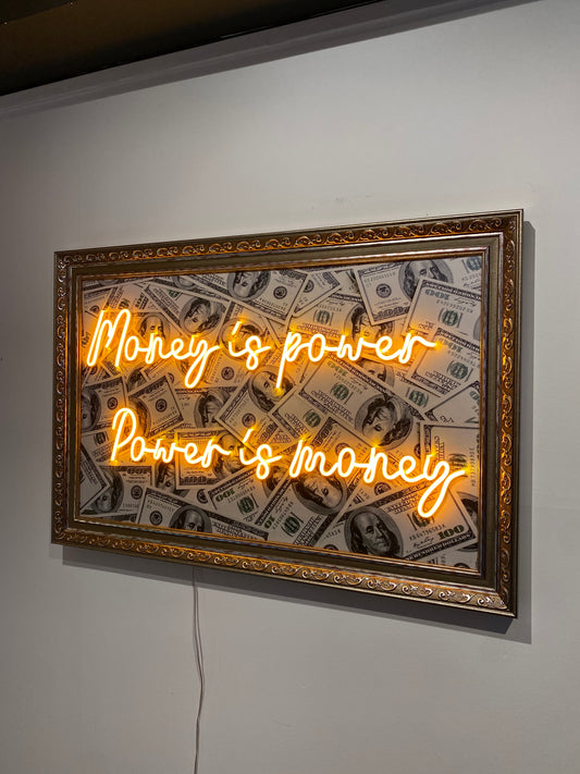Neon Wall Art – “Money is Power, Power is Money” (Luxury Statement Edition)