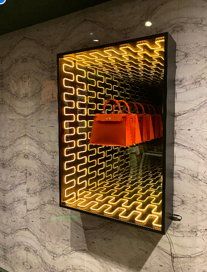 Neon Wall Art – Handbag Infinity Display