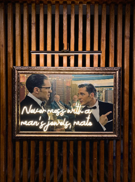 Neon Wall Art – “Never Mess with a Man’s Jewels, Mate” (Legend Edition)