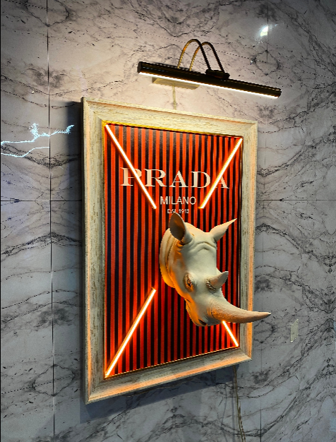 Neon Wall Art – Prada Rhino Milano