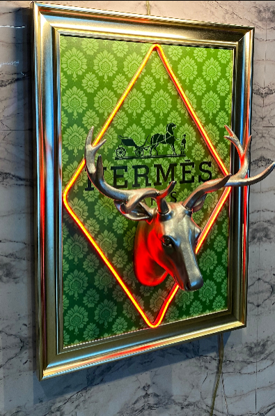 Neon Wall Art Duo – Louis Vuitton Antelope & Hermès Stag