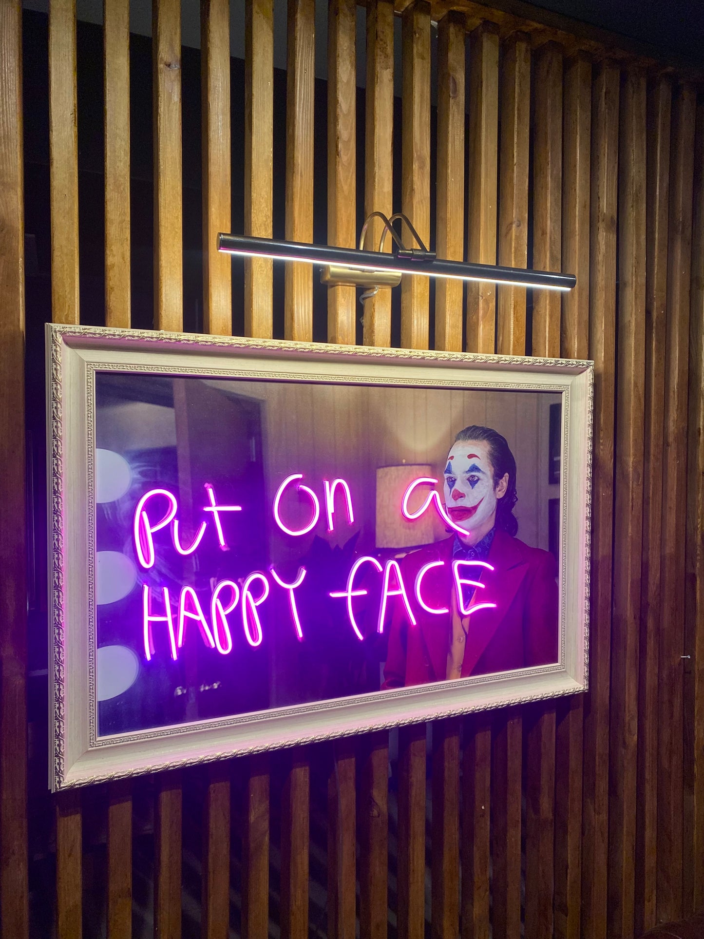 Neon Wall Art – “Put On a Happy Face” (Joker Edition)