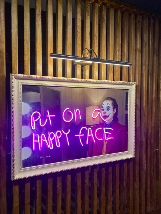 Neon Wall Art – “Put On a Happy Face” (Joker Edition)