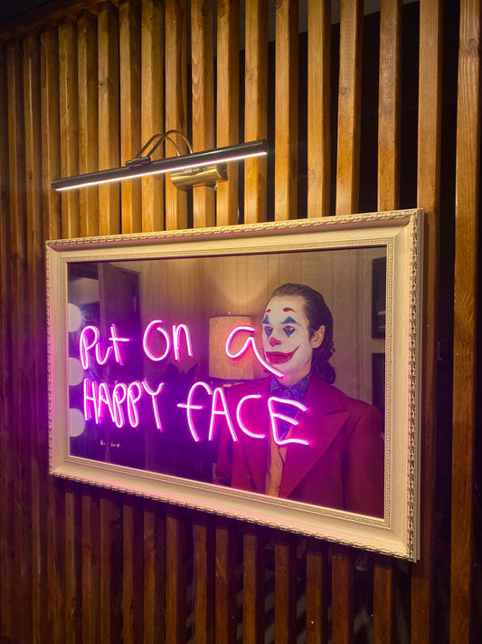 Neon Wall Art – “Put On a Happy Face” (Joker Edition)