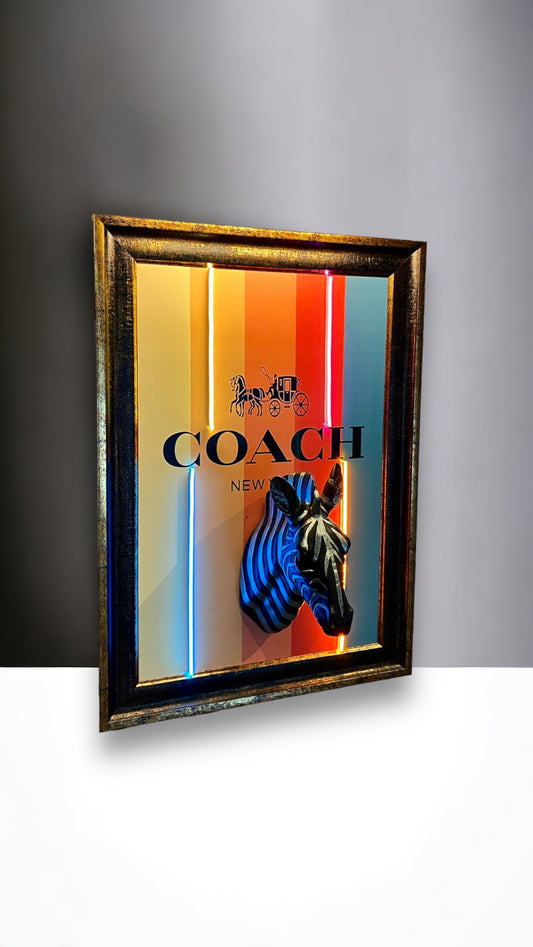Neon Wall Art – Coach Zebra Stripes