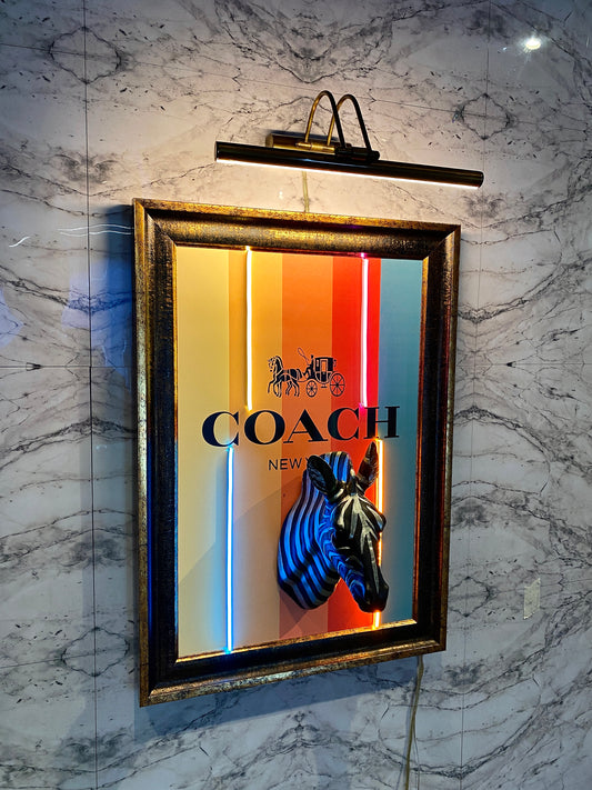 Neon Wall Art – Coach Zebra Stripes