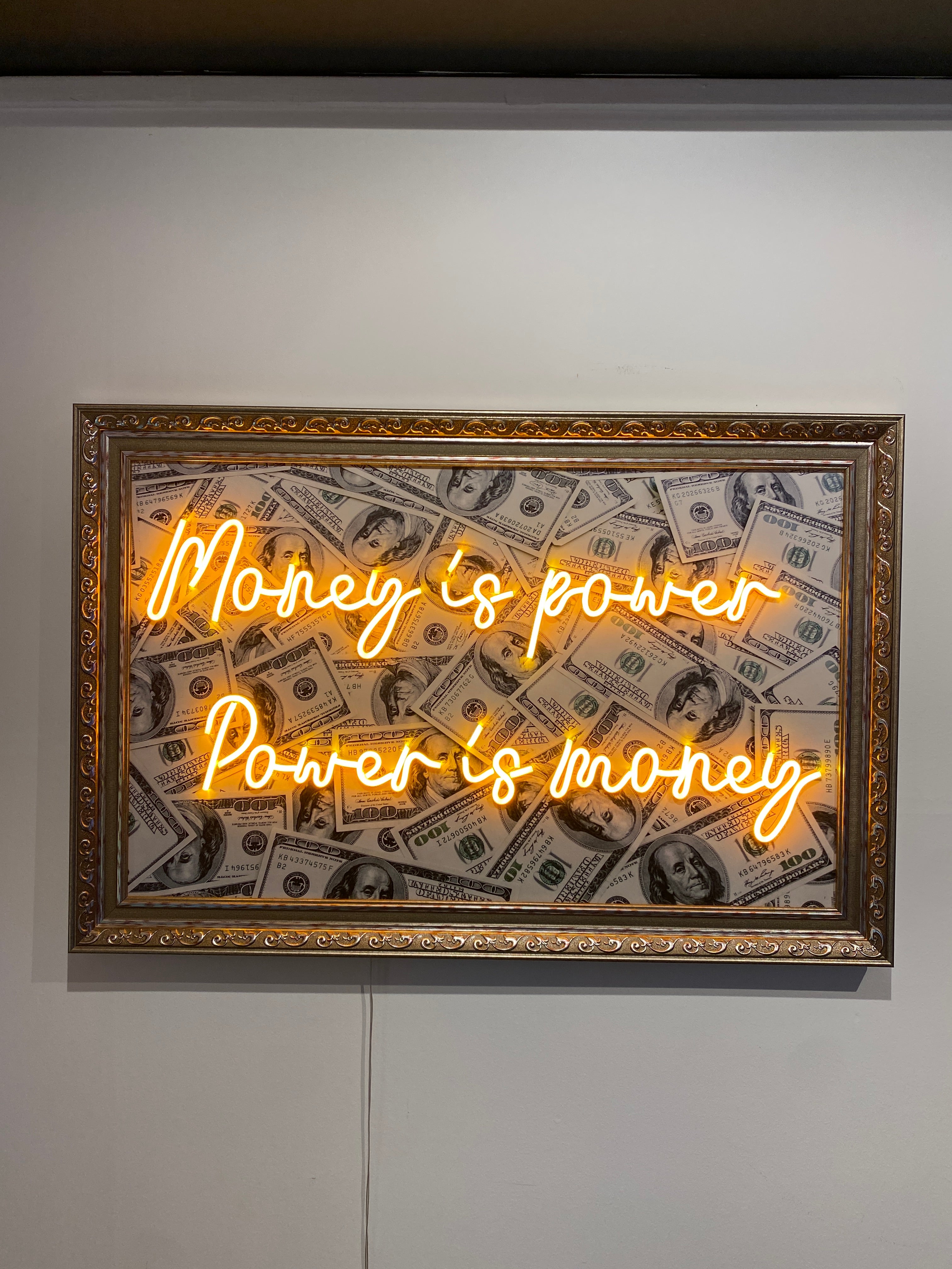 Neon Wall Art – “Money is Power, Power is Money” (Luxury Statement Edition)