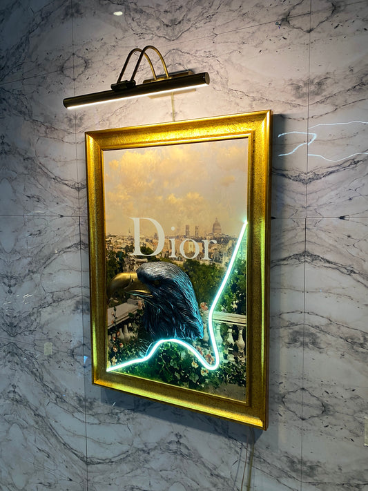 Neon Wall Art – Dior Eagle Over Paris