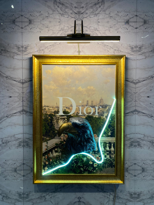 Neon Wall Art – Dior Eagle Over Paris