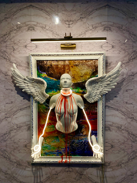 Neon Wall Sculpture – Fallen Angel