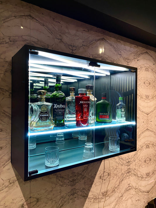 Infinity Mirror Liquor Shelf – LED Bar Display