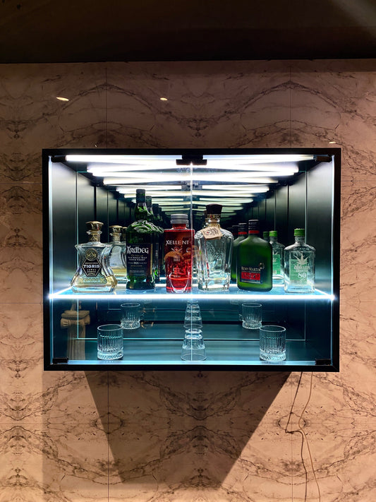 Infinity Mirror Liquor Shelf – LED Bar Display