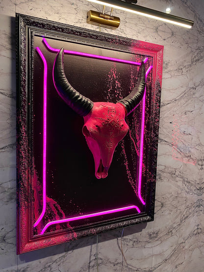 Neon Wall Art – Bull Skull Sculptures