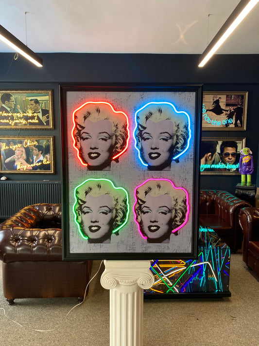 Neon Wall Art – Pop Art Marilyn Quad