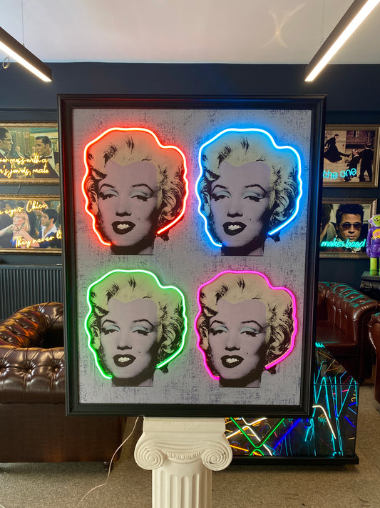 Neon Wall Art – Pop Art Marilyn Quad