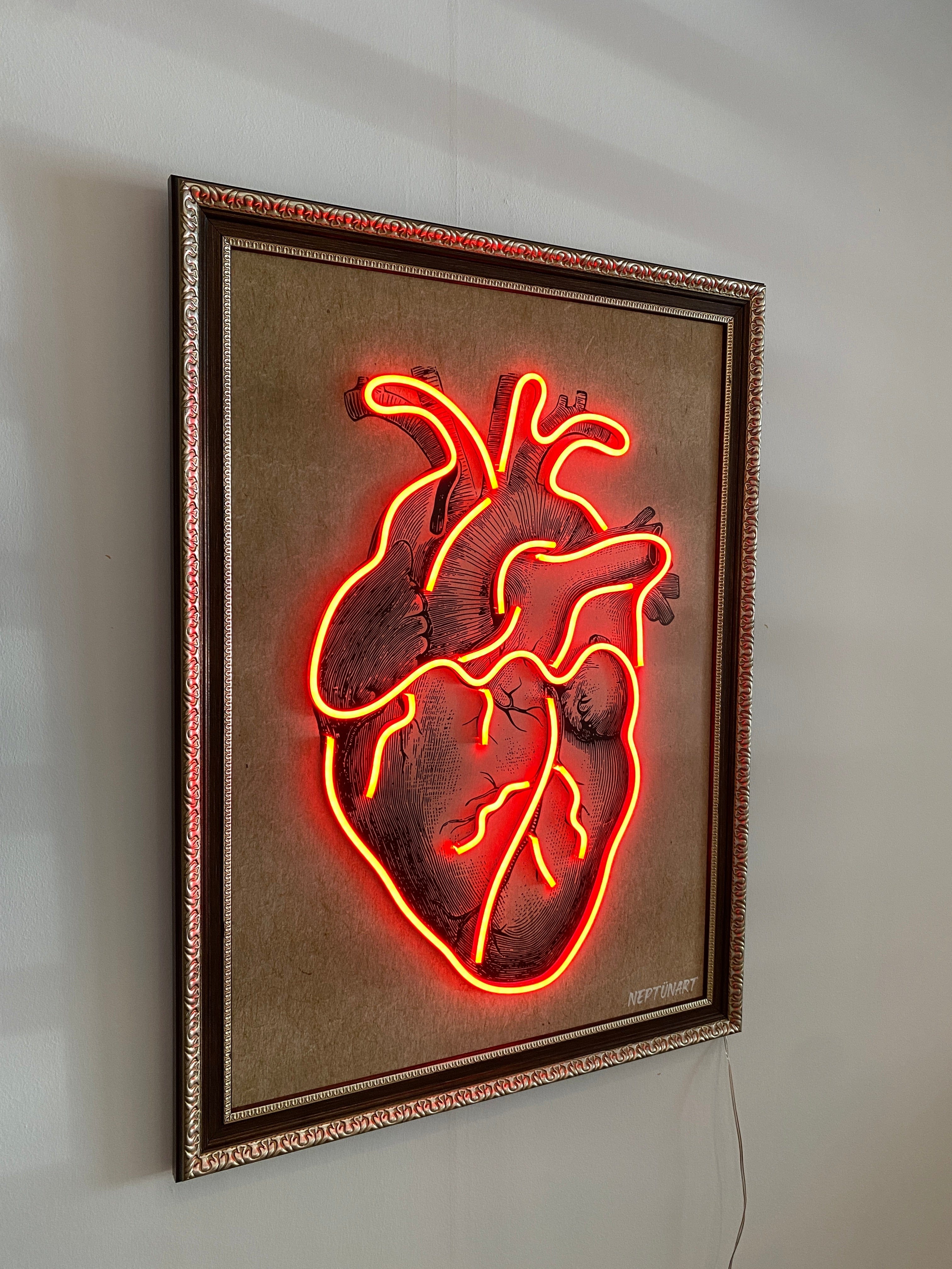 Neon Wall Art – Anatomical Heart (Red Pulse Edition)