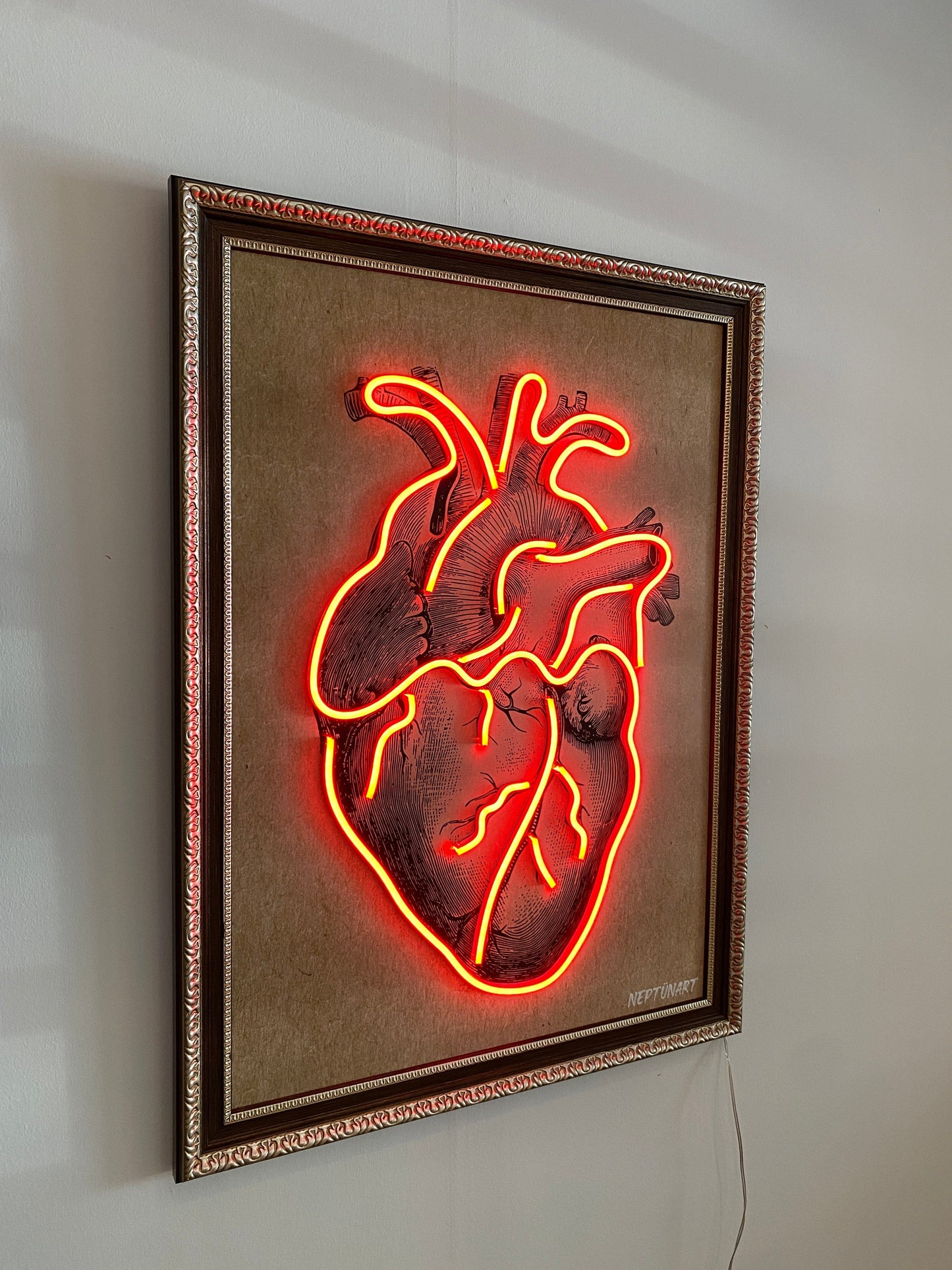 Neon Wall Art – Anatomical Heart (Red Pulse Edition)