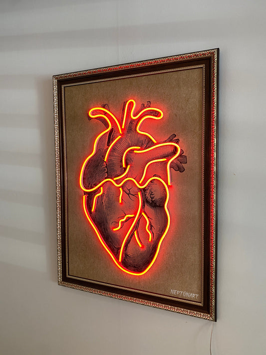 Neon Wall Art – Anatomical Heart (Red Pulse Edition)