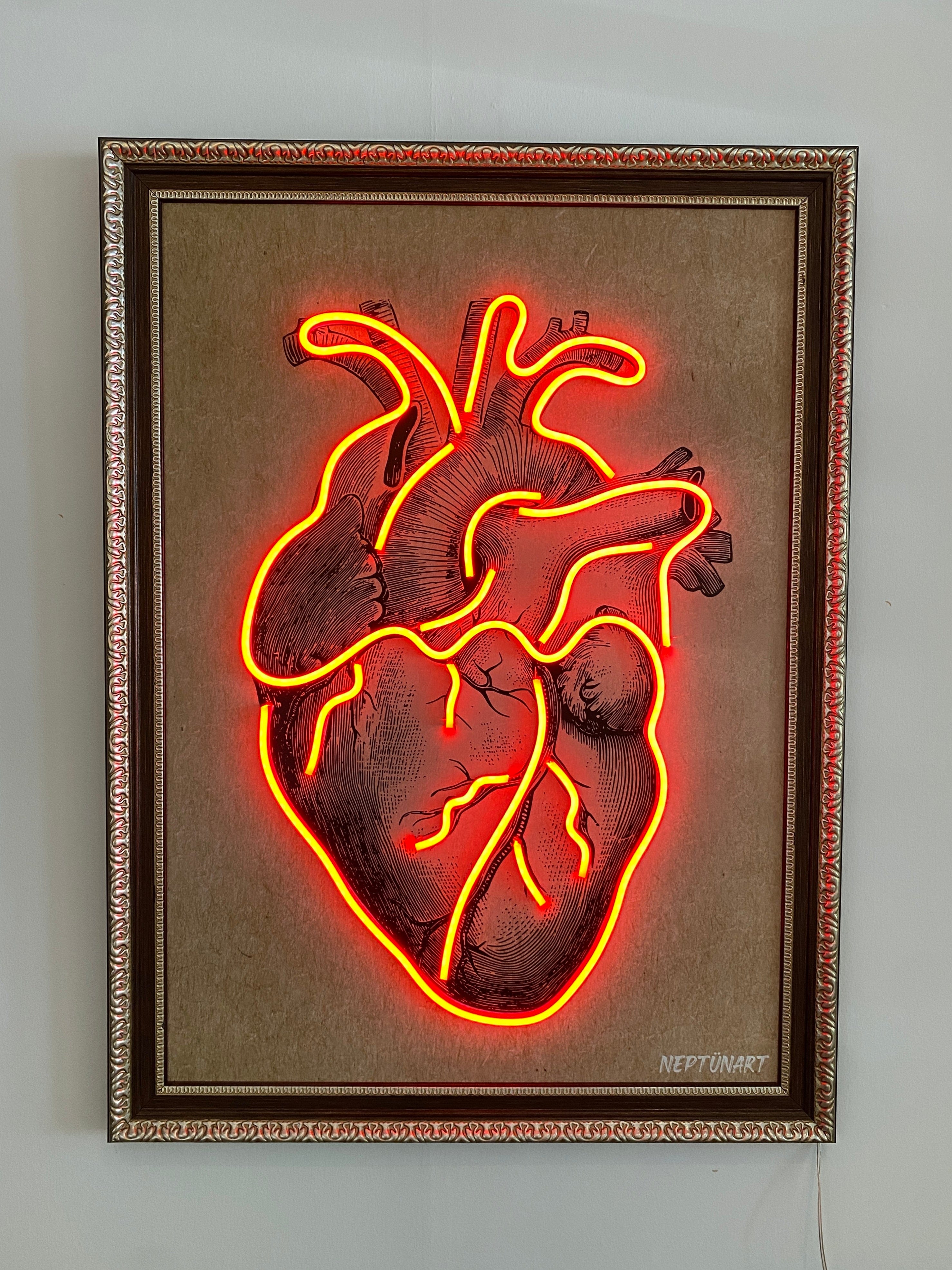 Neon Wall Art – Anatomical Heart (Red Pulse Edition)