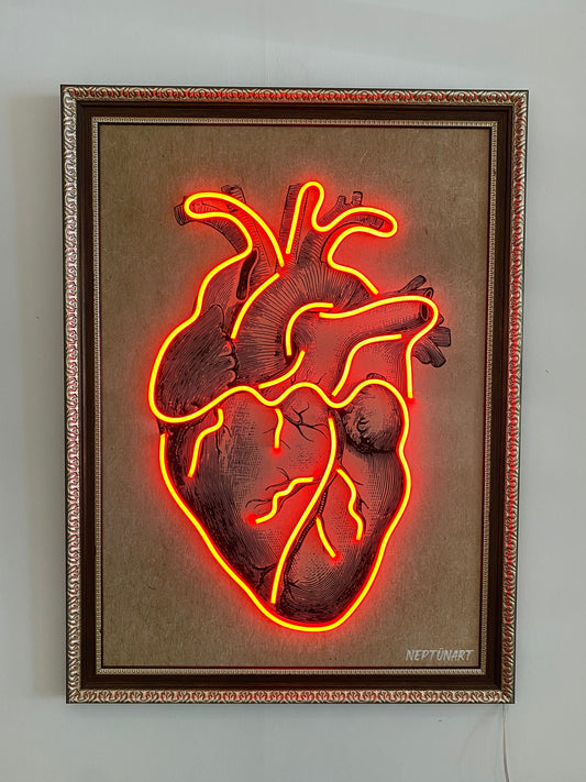 Neon Wall Art – Anatomical Heart (Red Pulse Edition)