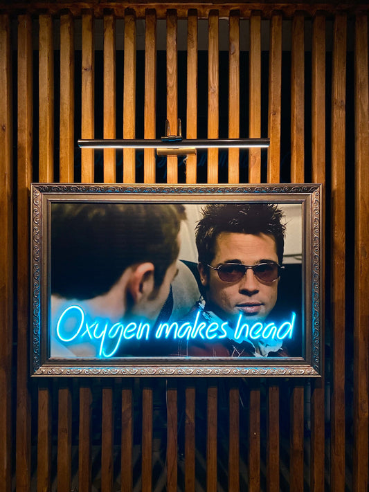 Neon Wall Art – “Oxygen Makes Head” (Fight Club Edition)